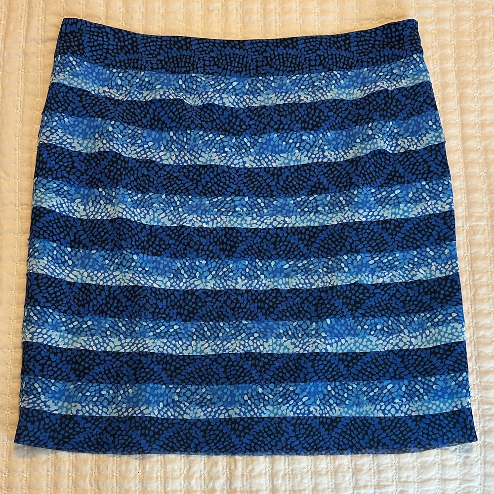 White House Black Market Blue Striped Skirt